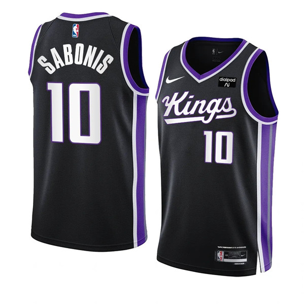 Men's Sacramento Kings #10 Domantas Sabonis Black 2023/24 Icon Edition Swingman Stitched Basketball Jersey